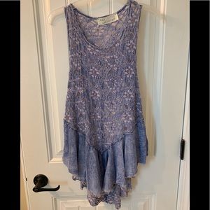 Blue sleeveless dress shirt